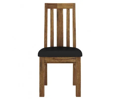 Birdsville PU Seat Dining Chair Set of 2 Solid Ash Wood Dining Furniture -Brown