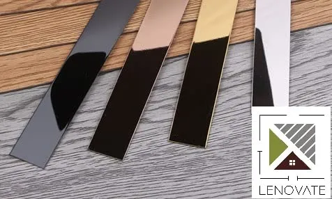 Black Mirror Super Hi-Gloss PVD Coated Stainless Steel Strip for Decoration, Furniture, Highlighters, Multiple Uses (Black Mirror Strip, 0.75)