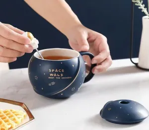 BLUE PLANET COFFEE MUG WITH LID & SPOON