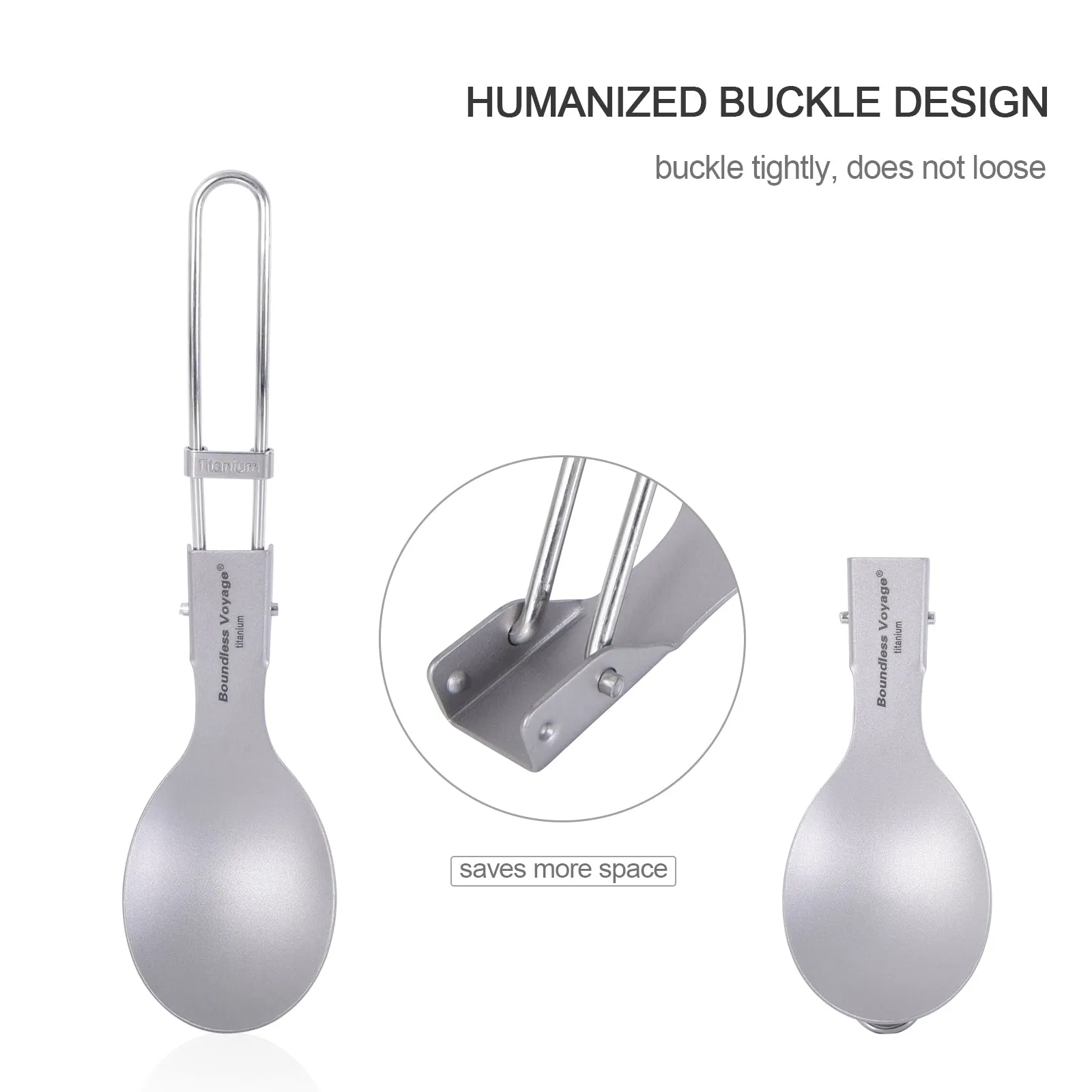 Boundless Voyage Titanium Cutlery spoon Folding Handle For Outdoor Camping Home Lightweight