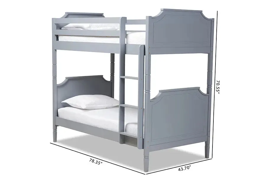 Brady Gray Finished Wood Bunk Bed (Twin)