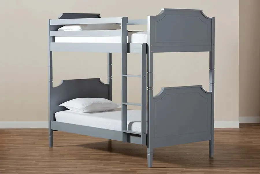 Brady Gray Finished Wood Bunk Bed (Twin)