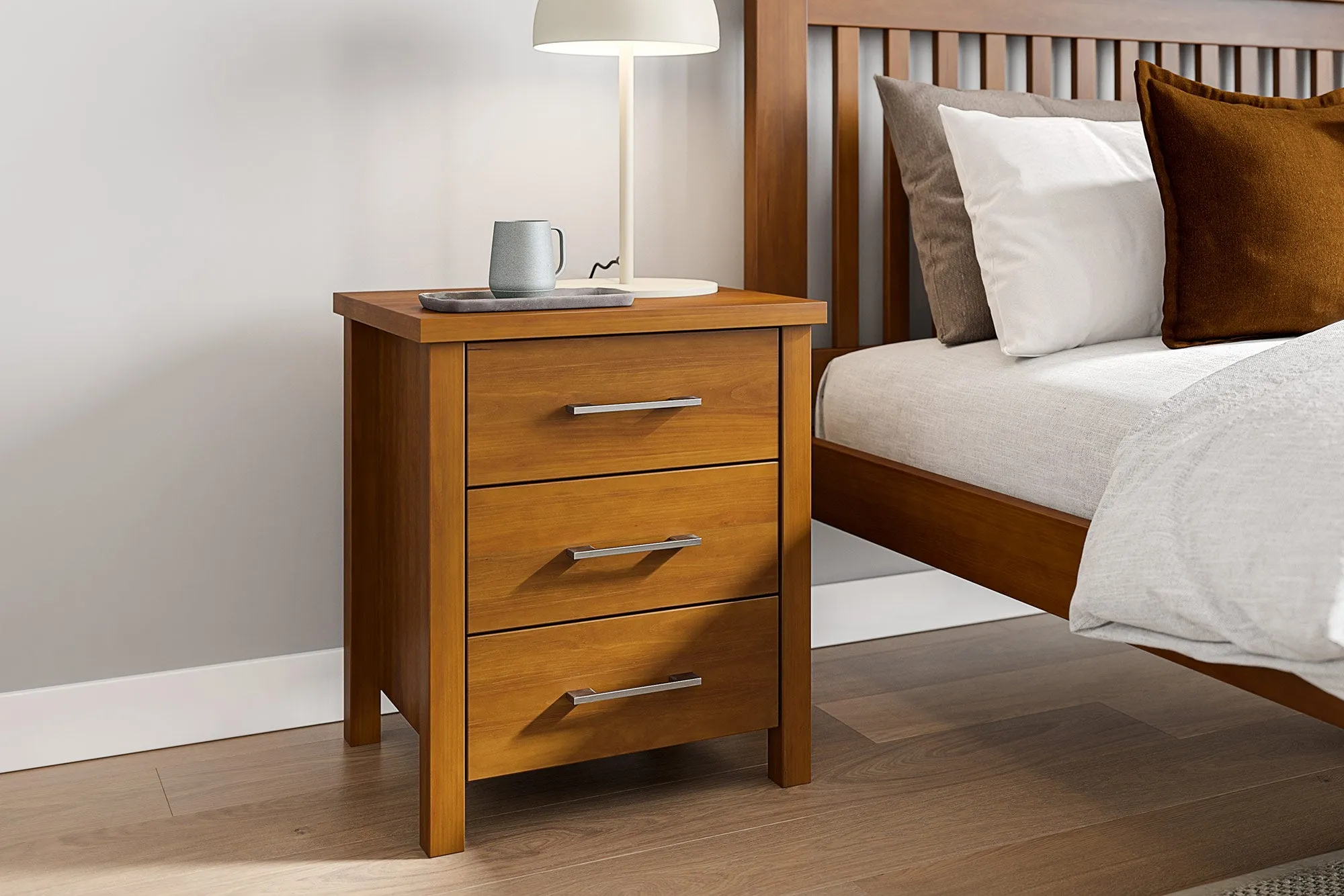 Brook 3 Drawer Bedside Table