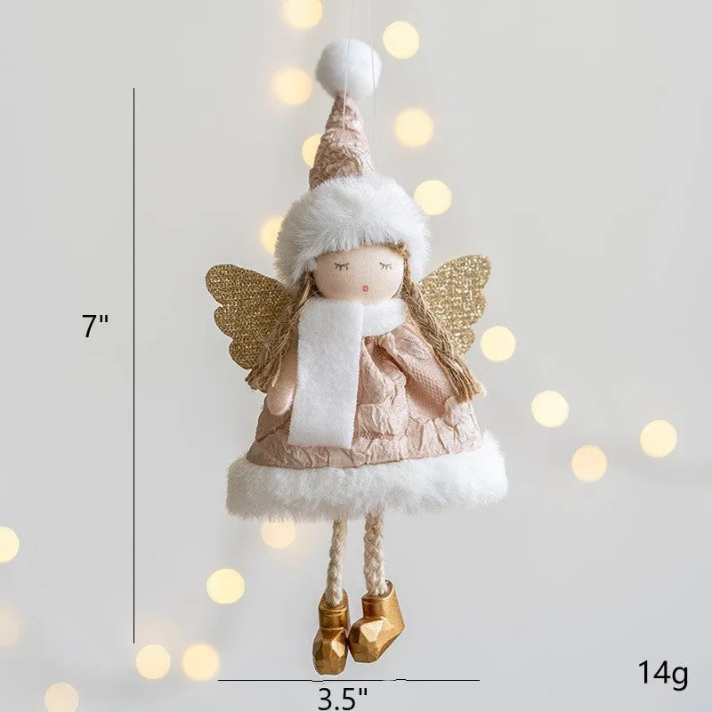 Bulk Angel Doll Pendant Christmas Tree Hanging Ornaments Wedding Birthday Gifts New Year Party Decor Wholesale