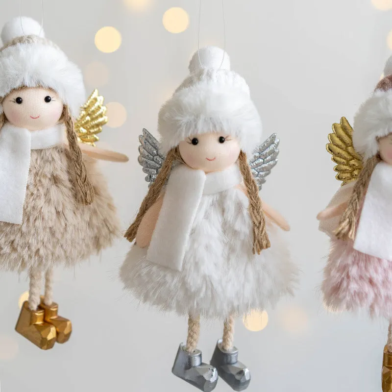 Bulk Angel Doll Pendant Christmas Tree Hanging Ornaments Wedding Birthday Gifts New Year Party Decor Wholesale