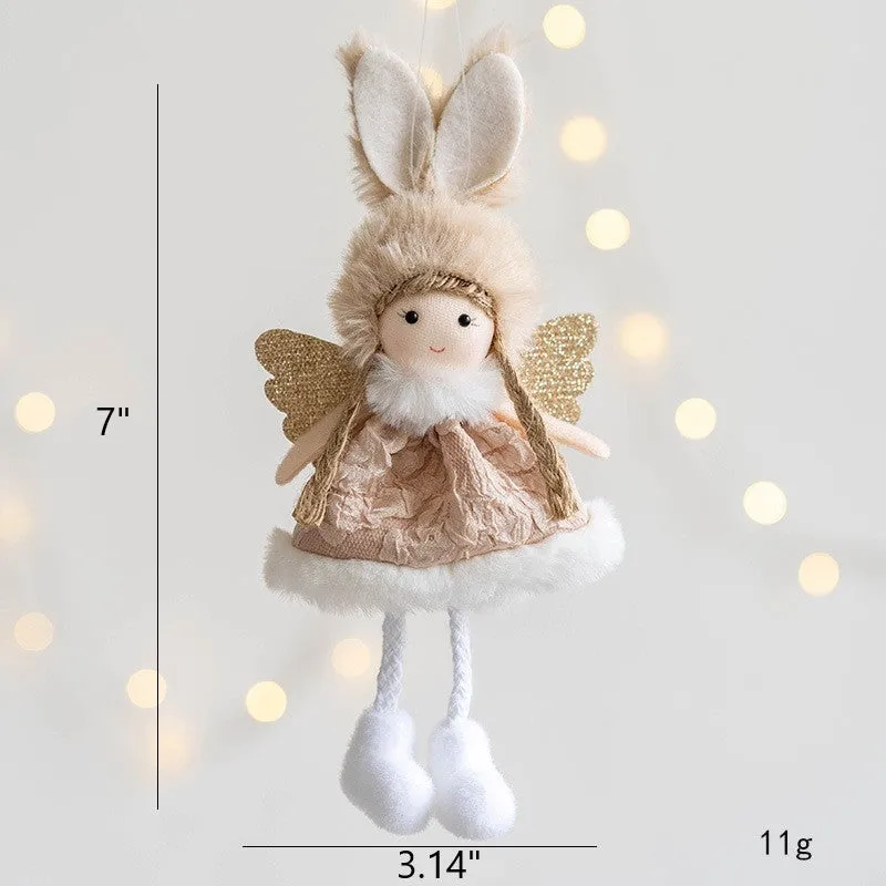 Bulk Angel Doll Pendant Christmas Tree Hanging Ornaments Wedding Birthday Gifts New Year Party Decor Wholesale