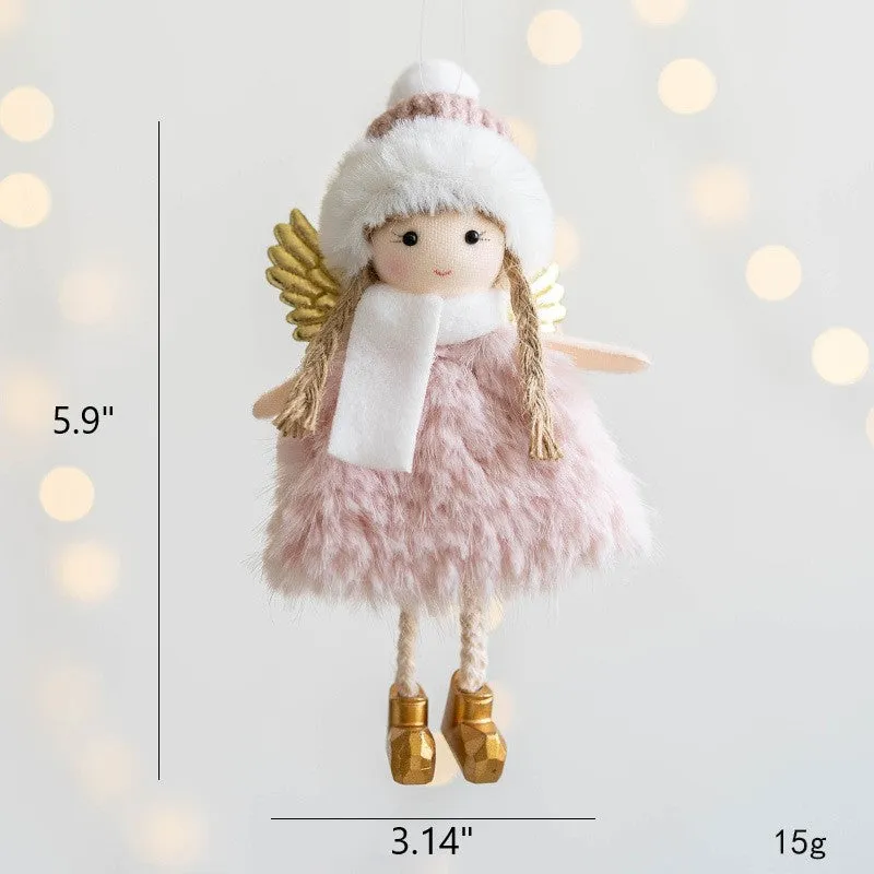 Bulk Angel Doll Pendant Christmas Tree Hanging Ornaments Wedding Birthday Gifts New Year Party Decor Wholesale