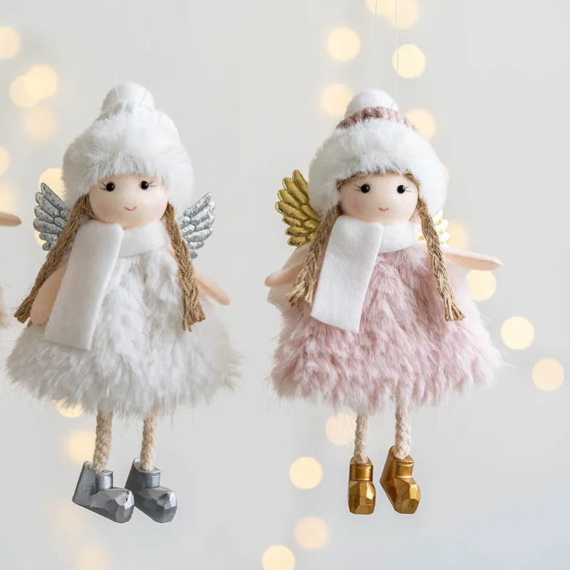 Bulk Angel Doll Pendant Christmas Tree Hanging Ornaments Wedding Birthday Gifts New Year Party Decor Wholesale