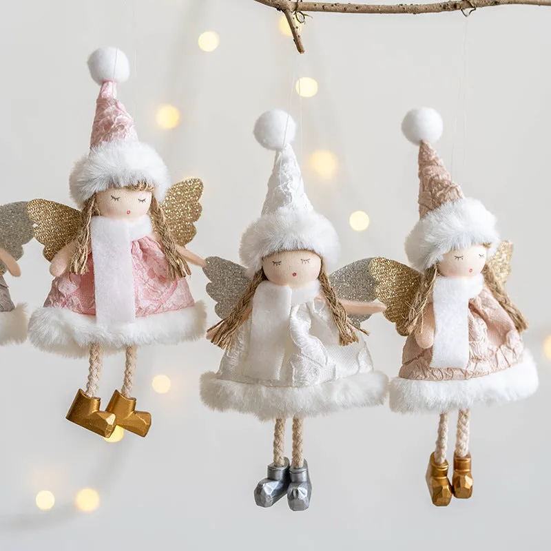 Bulk Angel Doll Pendant Christmas Tree Hanging Ornaments Wedding Birthday Gifts New Year Party Decor Wholesale