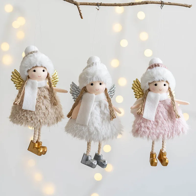 Bulk Angel Doll Pendant Christmas Tree Hanging Ornaments Wedding Birthday Gifts New Year Party Decor Wholesale