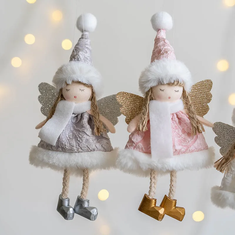 Bulk Angel Doll Pendant Christmas Tree Hanging Ornaments Wedding Birthday Gifts New Year Party Decor Wholesale