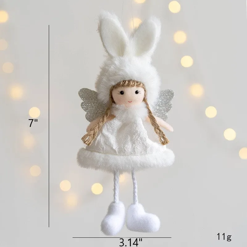 Bulk Angel Doll Pendant Christmas Tree Hanging Ornaments Wedding Birthday Gifts New Year Party Decor Wholesale