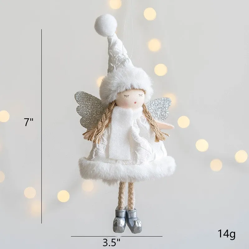 Bulk Angel Doll Pendant Christmas Tree Hanging Ornaments Wedding Birthday Gifts New Year Party Decor Wholesale