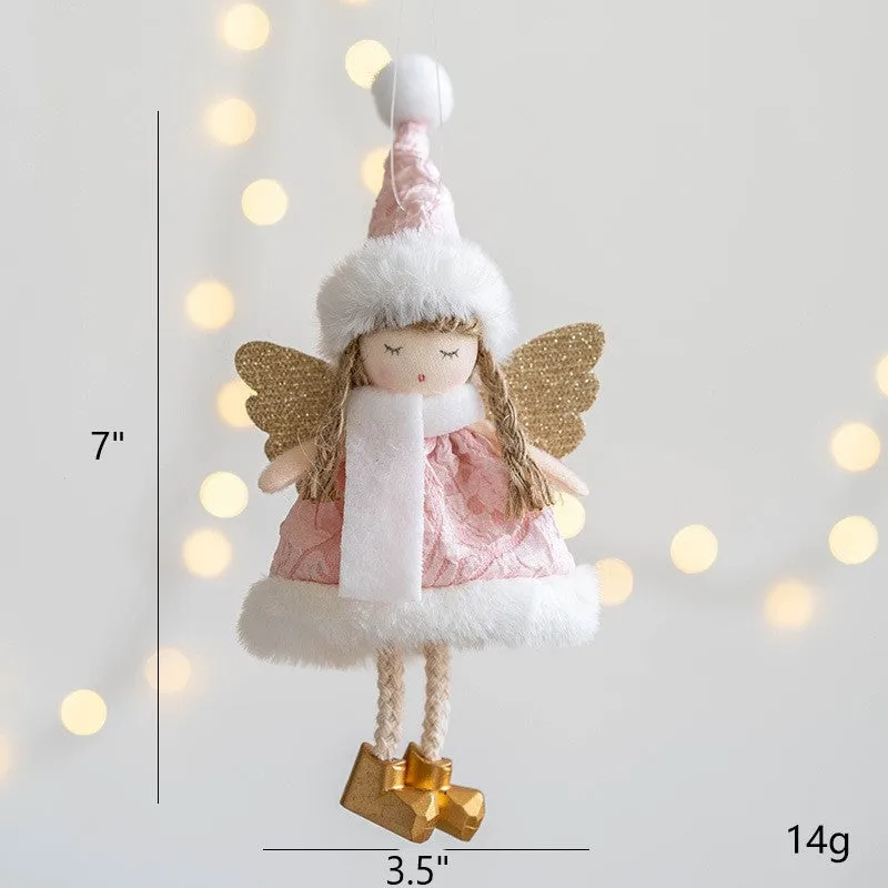 Bulk Angel Doll Pendant Christmas Tree Hanging Ornaments Wedding Birthday Gifts New Year Party Decor Wholesale