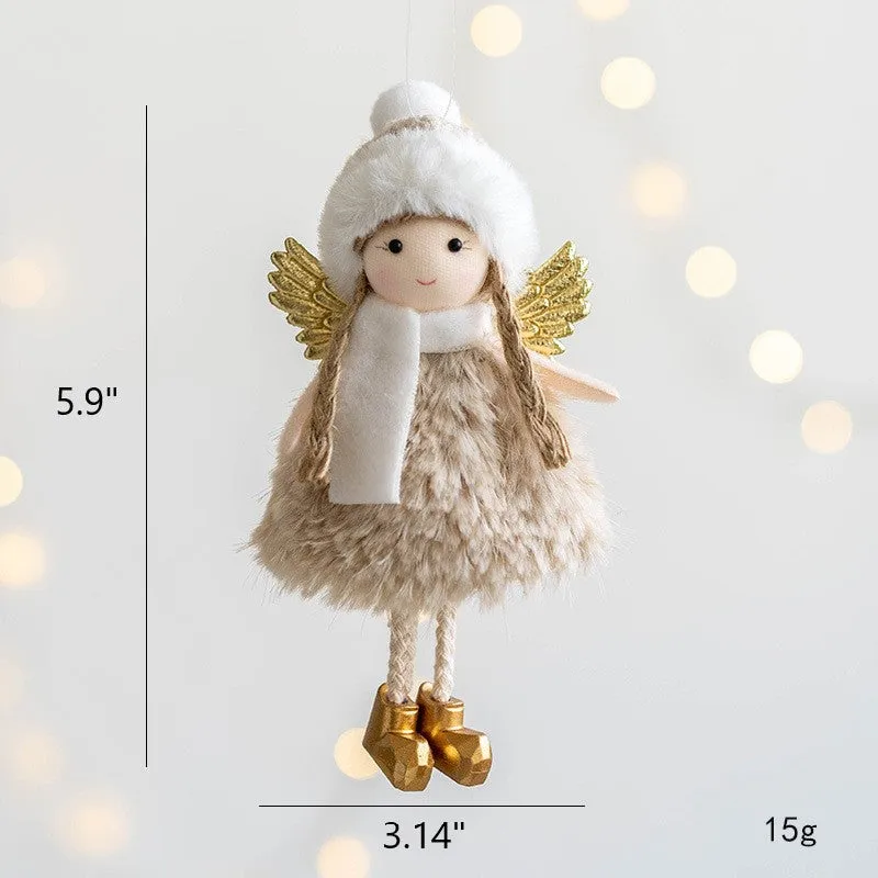 Bulk Angel Doll Pendant Christmas Tree Hanging Ornaments Wedding Birthday Gifts New Year Party Decor Wholesale