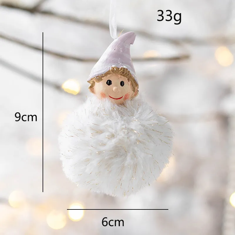 Bulk Angel Plush Ball Pendant Hanging Ornaments for Christmas Wedding Party Decor Birthday Gifts Wholesale