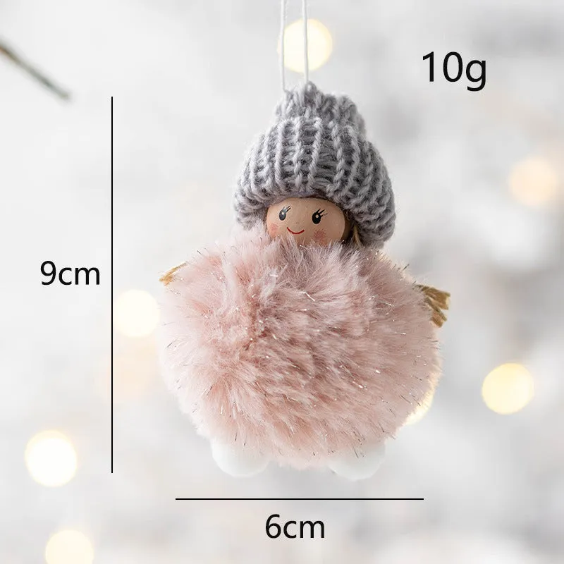 Bulk Angel Plush Ball Pendant Hanging Ornaments for Christmas Wedding Party Decor Birthday Gifts Wholesale