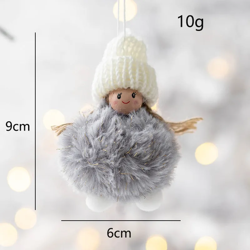 Bulk Angel Plush Ball Pendant Hanging Ornaments for Christmas Wedding Party Decor Birthday Gifts Wholesale