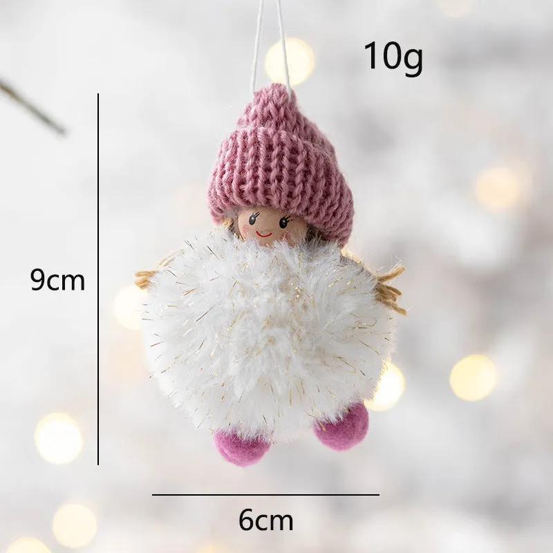 Bulk Angel Plush Ball Pendant Hanging Ornaments for Christmas Wedding Party Decor Birthday Gifts Wholesale