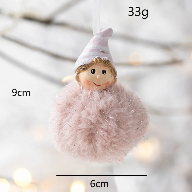 Bulk Angel Plush Ball Pendant Hanging Ornaments for Christmas Wedding Party Decor Birthday Gifts Wholesale