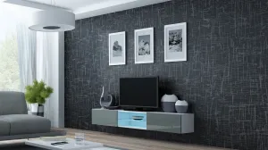 Cama Tv Stand Vigo Glass 30/180/40 White/Grey Gloss