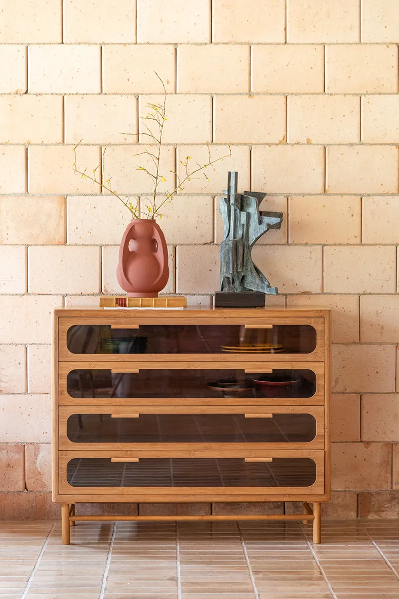 Caroun Bamboo Wood Wide Dresser