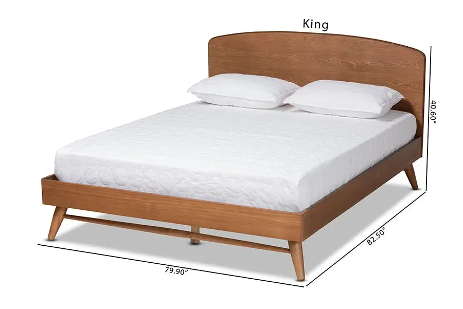 Chester Walnut Brown Finished Wood Platform Bed (Full)