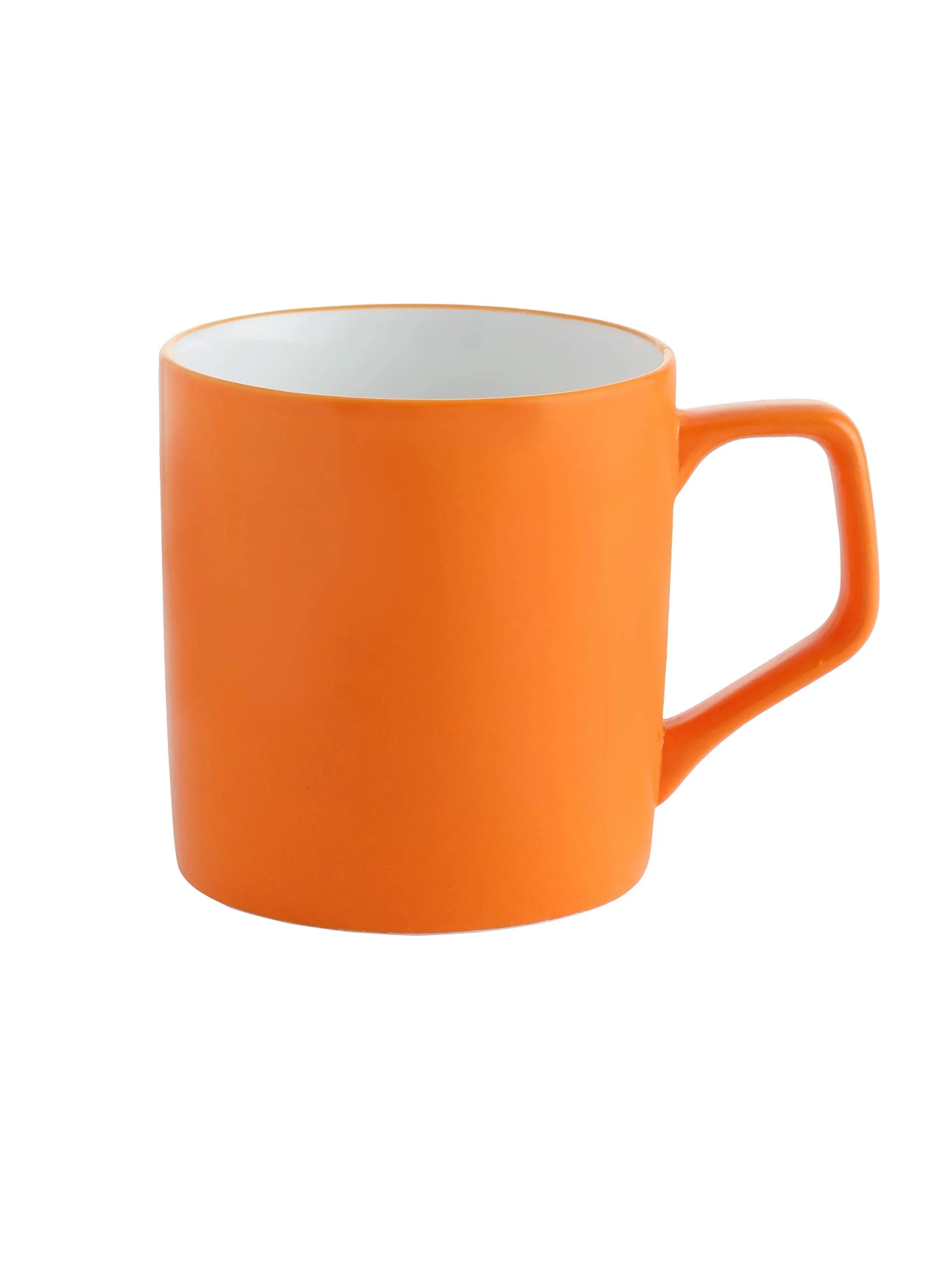 Clay Craft Fine Ceramic Orange Solid Coffee/Tea Mugs Set of 4