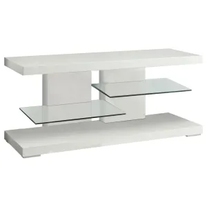 Cogswell 2-shelf TV Console Glossy White