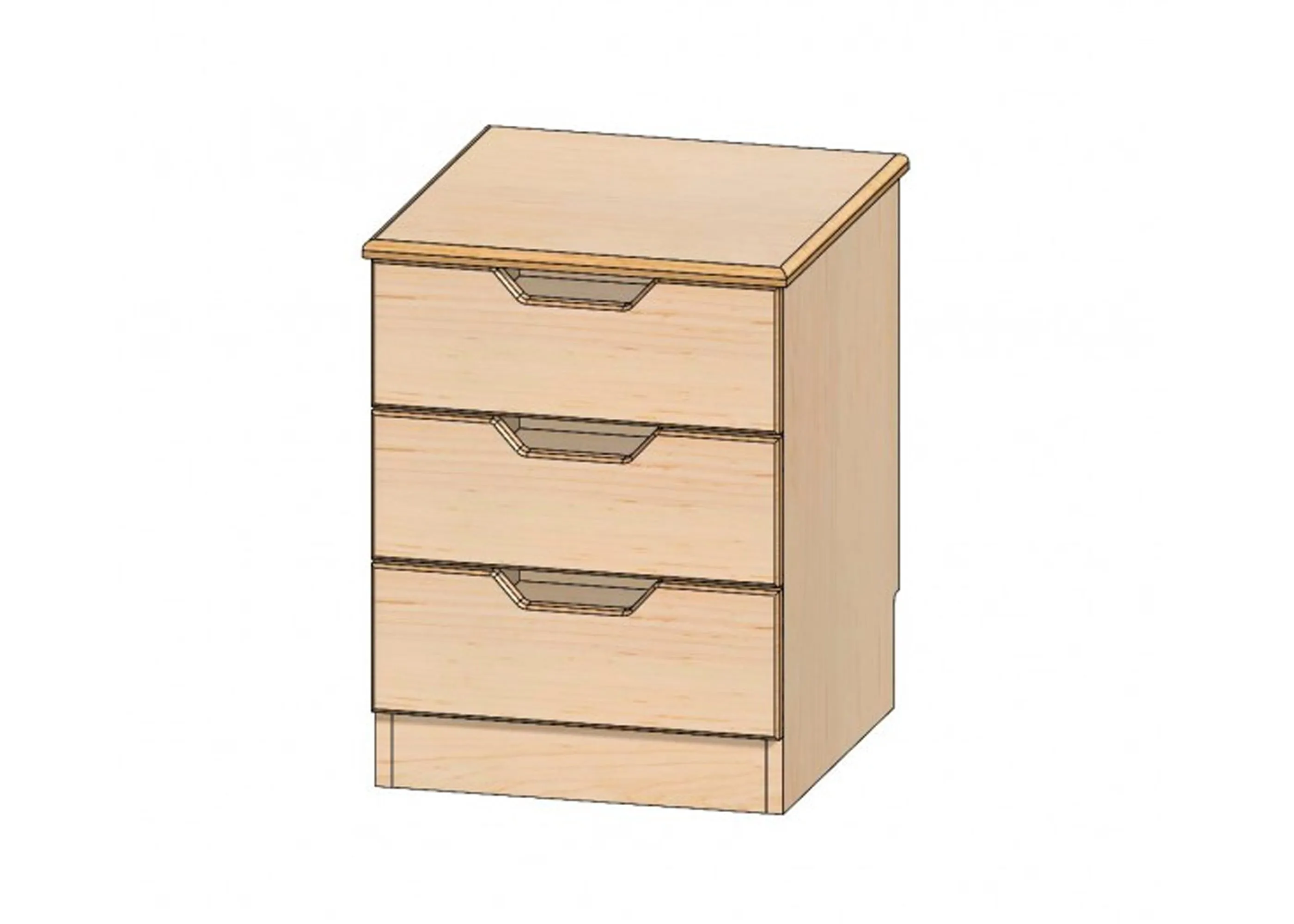 Como Extreme 3 Drawer Bedside