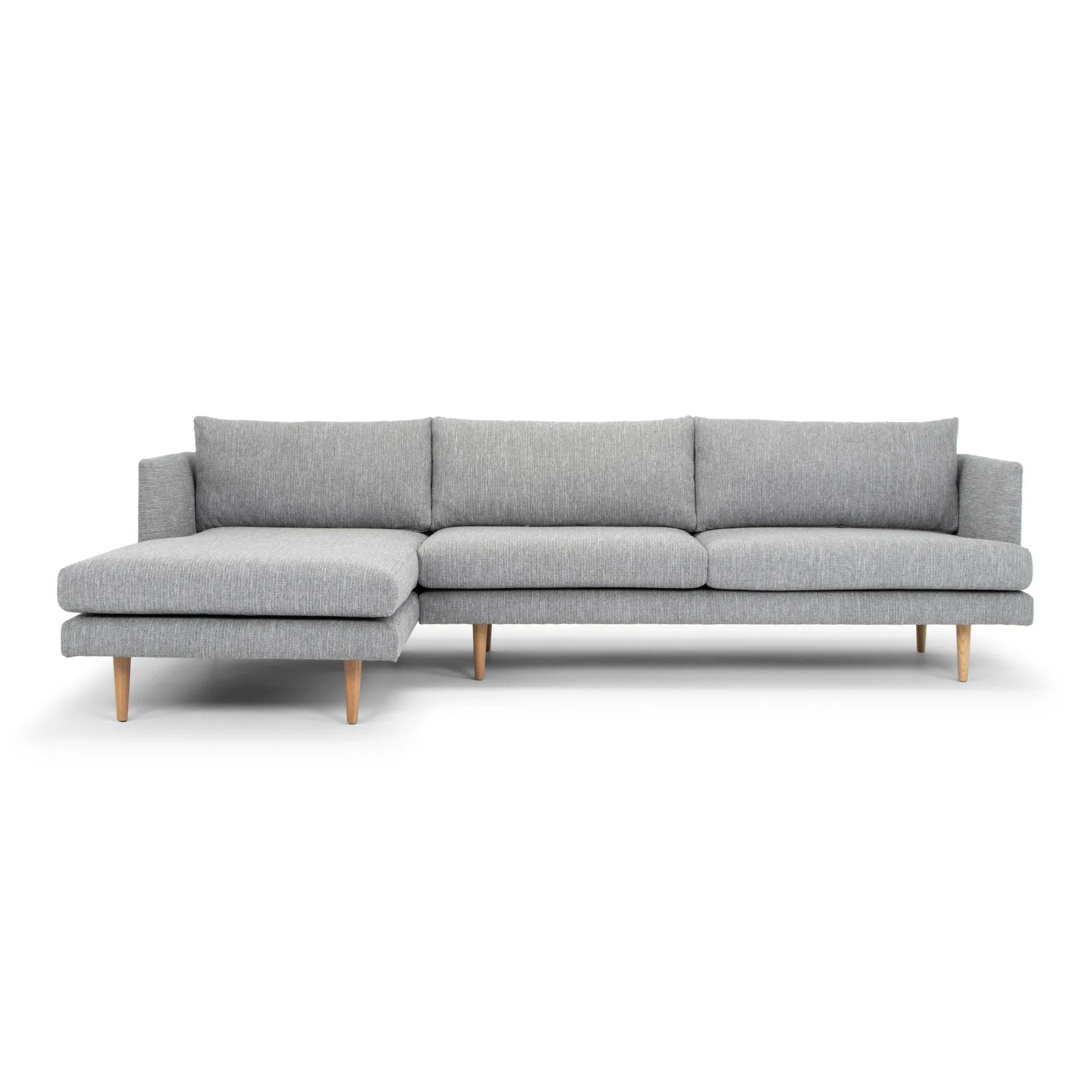 Denmark 3 Seater Left Chaise Sofa - Graphite Grey with Natural Legs - Last One