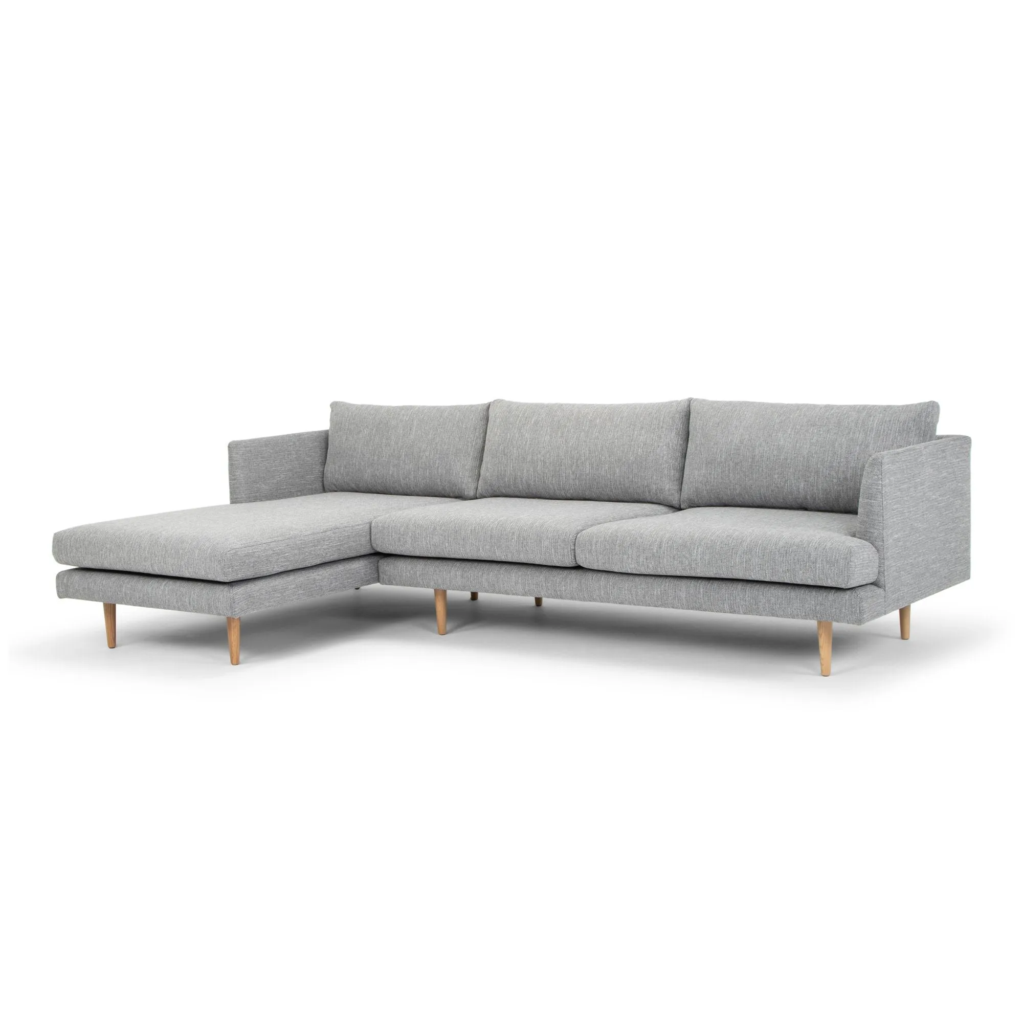 Denmark 3 Seater Left Chaise Sofa - Graphite Grey with Natural Legs - Last One