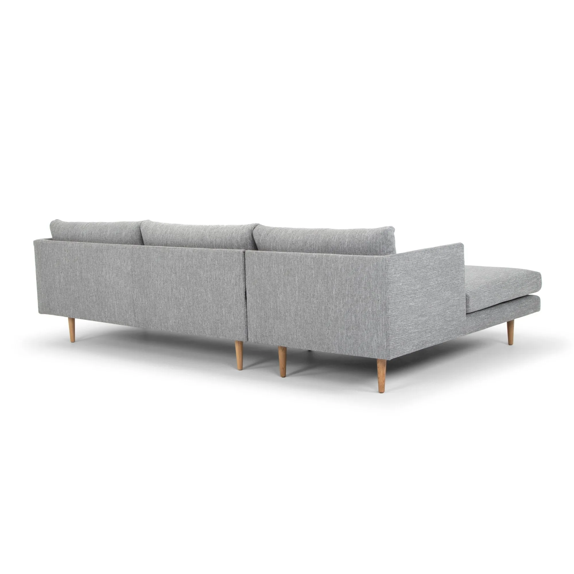 Denmark 3 Seater Left Chaise Sofa - Graphite Grey with Natural Legs - Last One