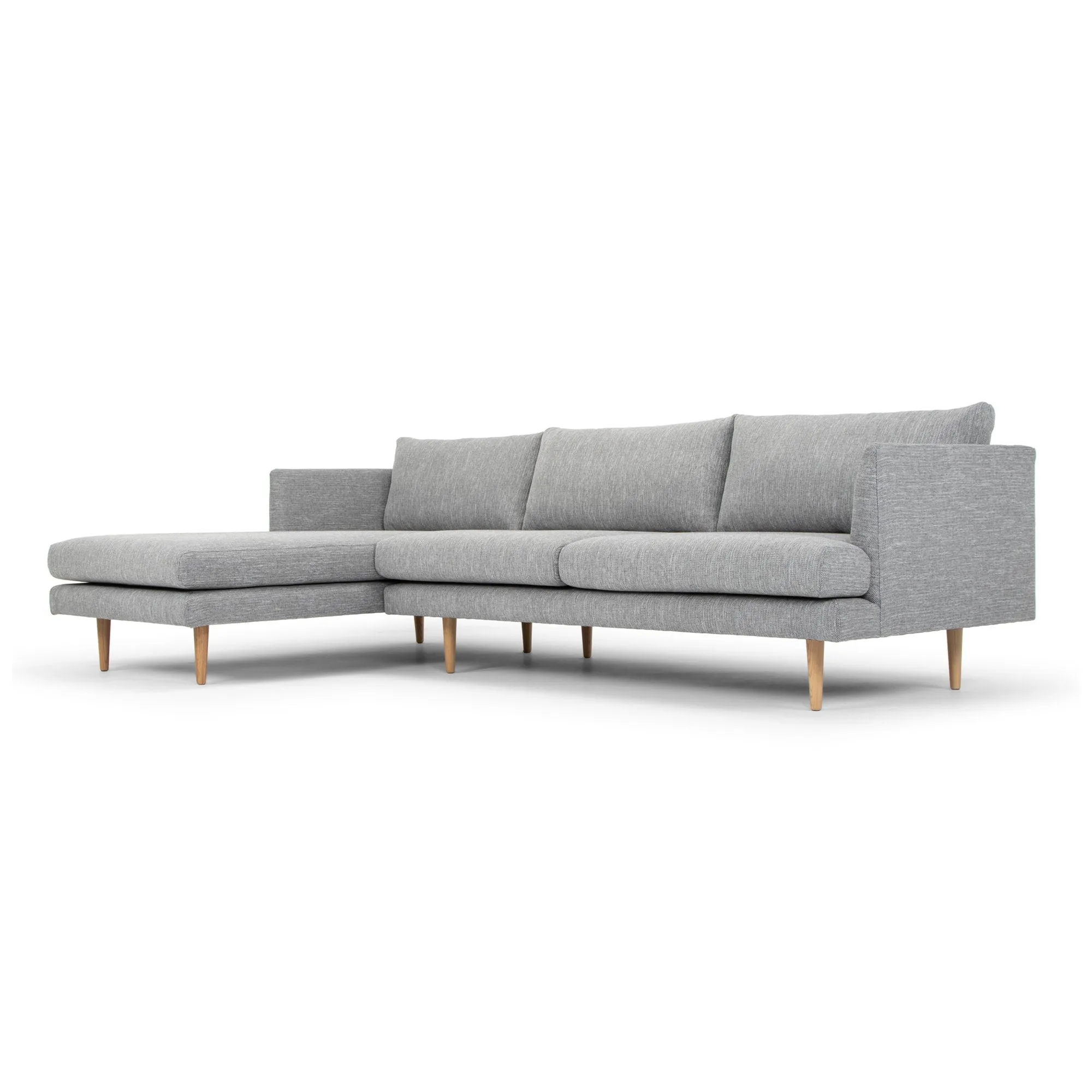 Denmark 3 Seater Left Chaise Sofa - Graphite Grey with Natural Legs - Last One