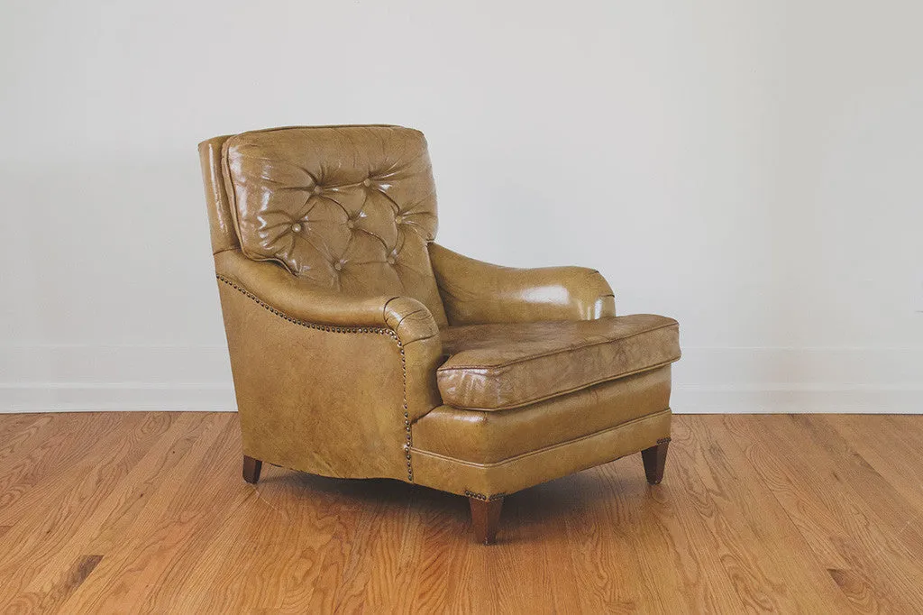 Distressed Leather Club Chair