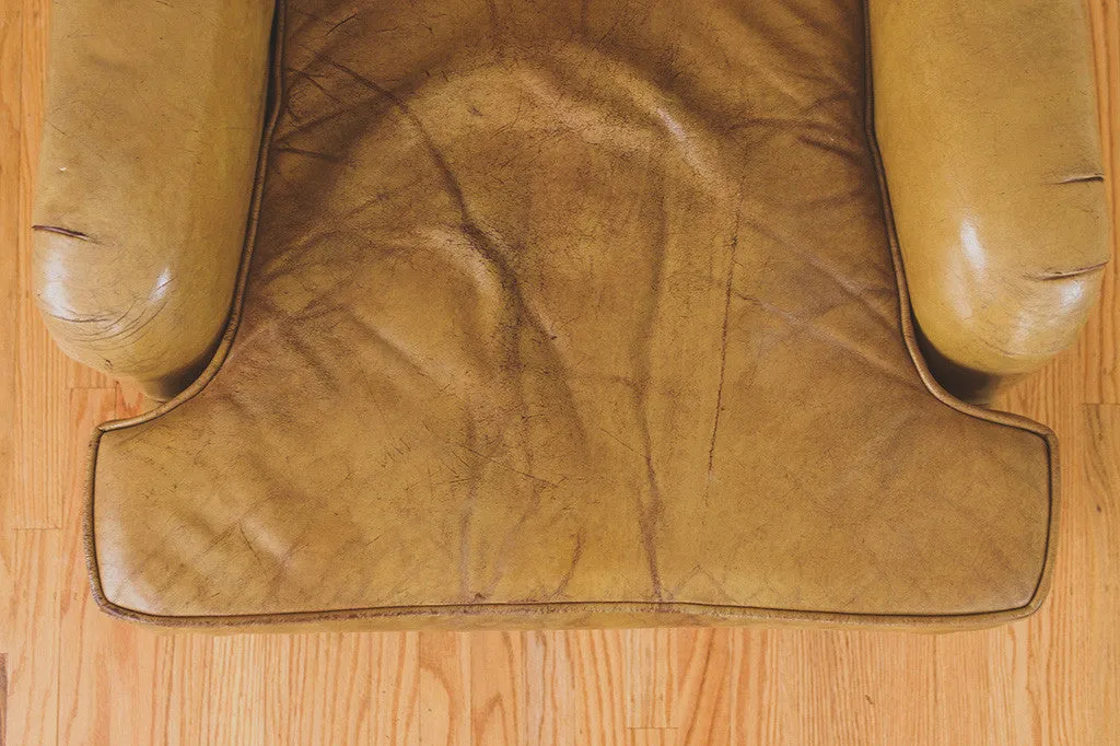 Distressed Leather Club Chair