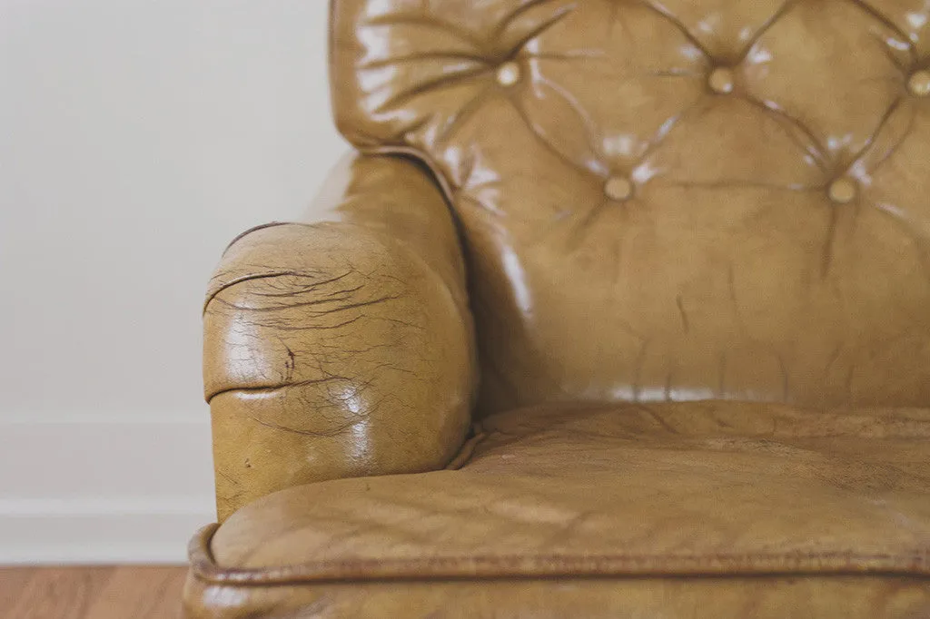 Distressed Leather Club Chair