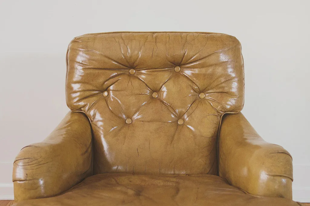 Distressed Leather Club Chair