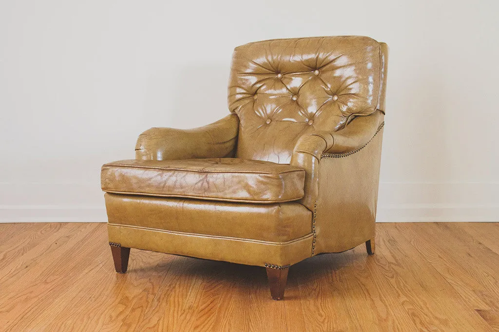 Distressed Leather Club Chair