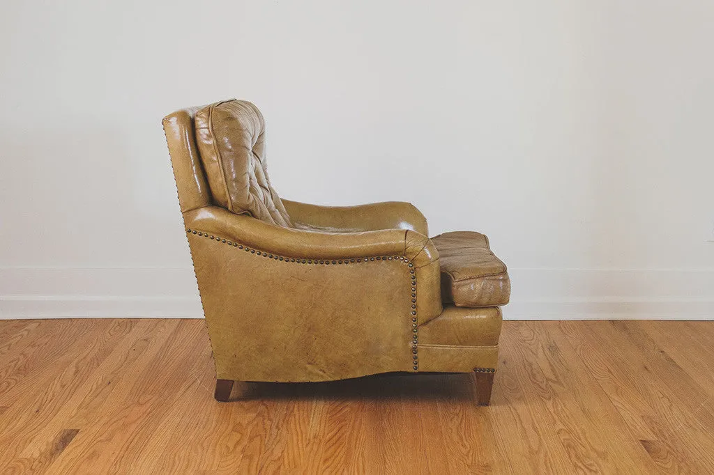 Distressed Leather Club Chair