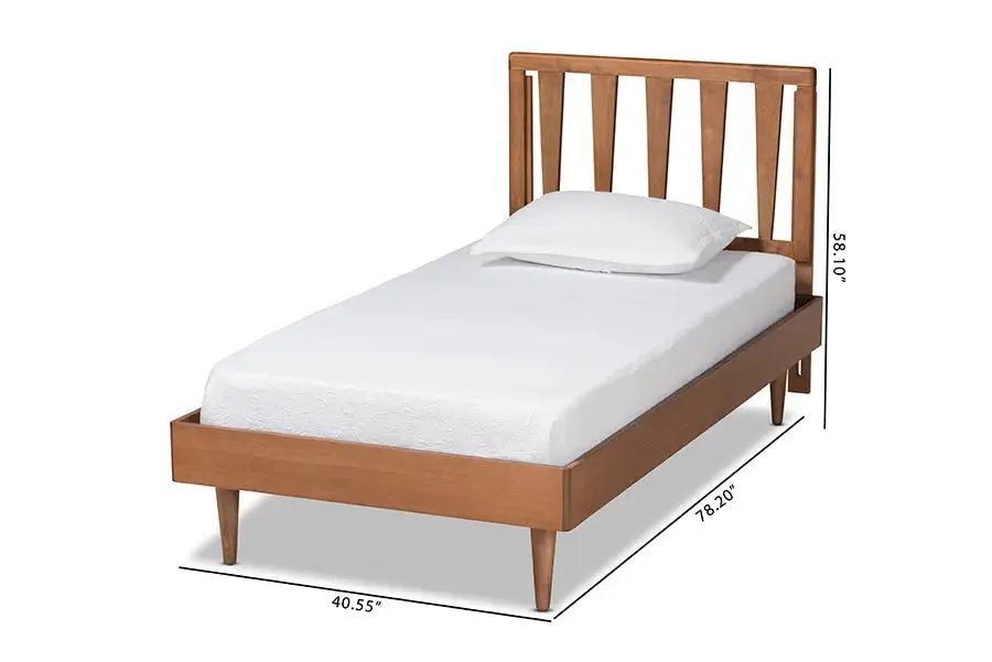 Durham Walnut Brown Finished Wood Platform Bed (Twin)