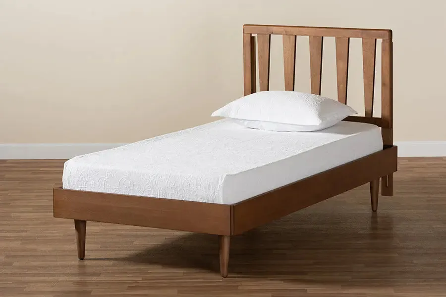 Durham Walnut Brown Finished Wood Platform Bed (Twin)