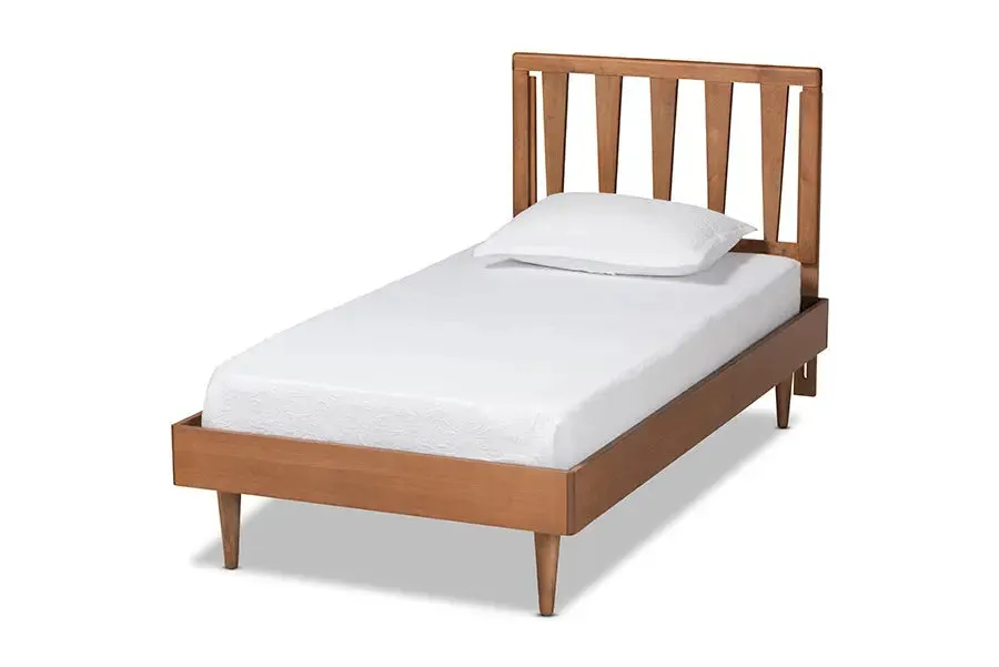 Durham Walnut Brown Finished Wood Platform Bed (Twin)