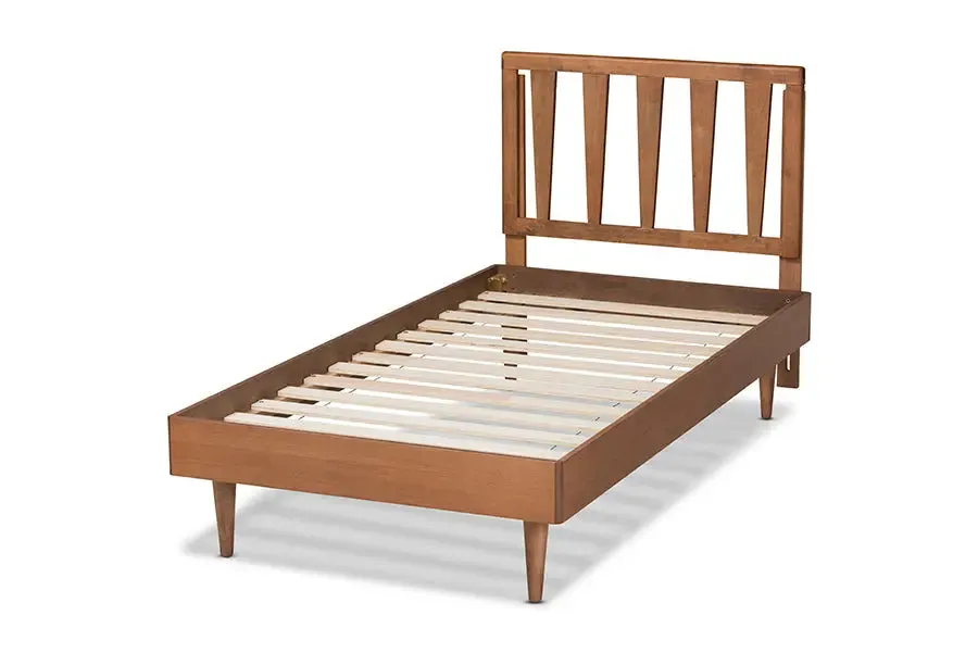 Durham Walnut Brown Finished Wood Platform Bed (Twin)