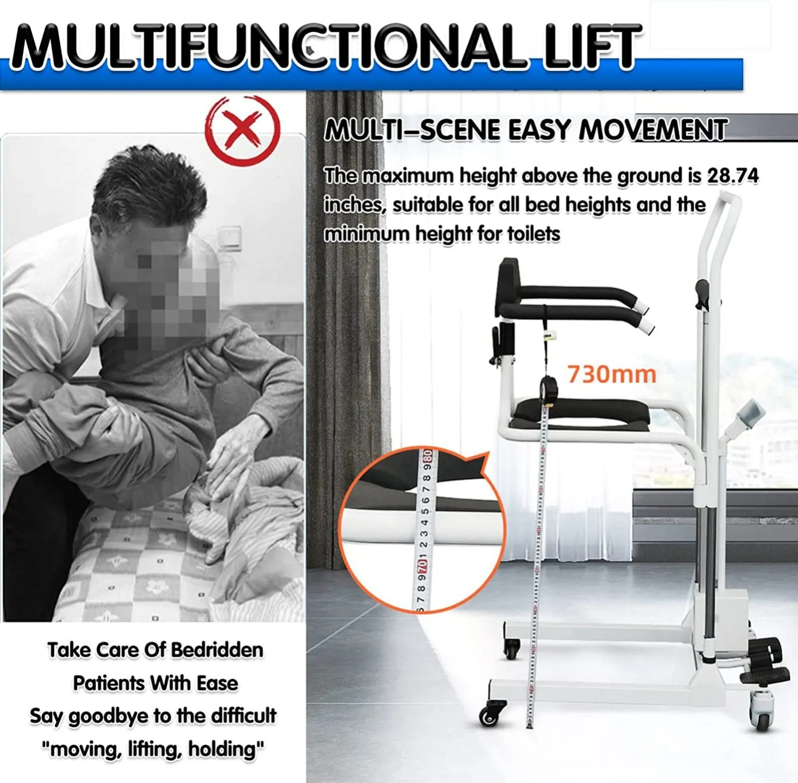 Electric Patient Lift Transfer Wheelchair