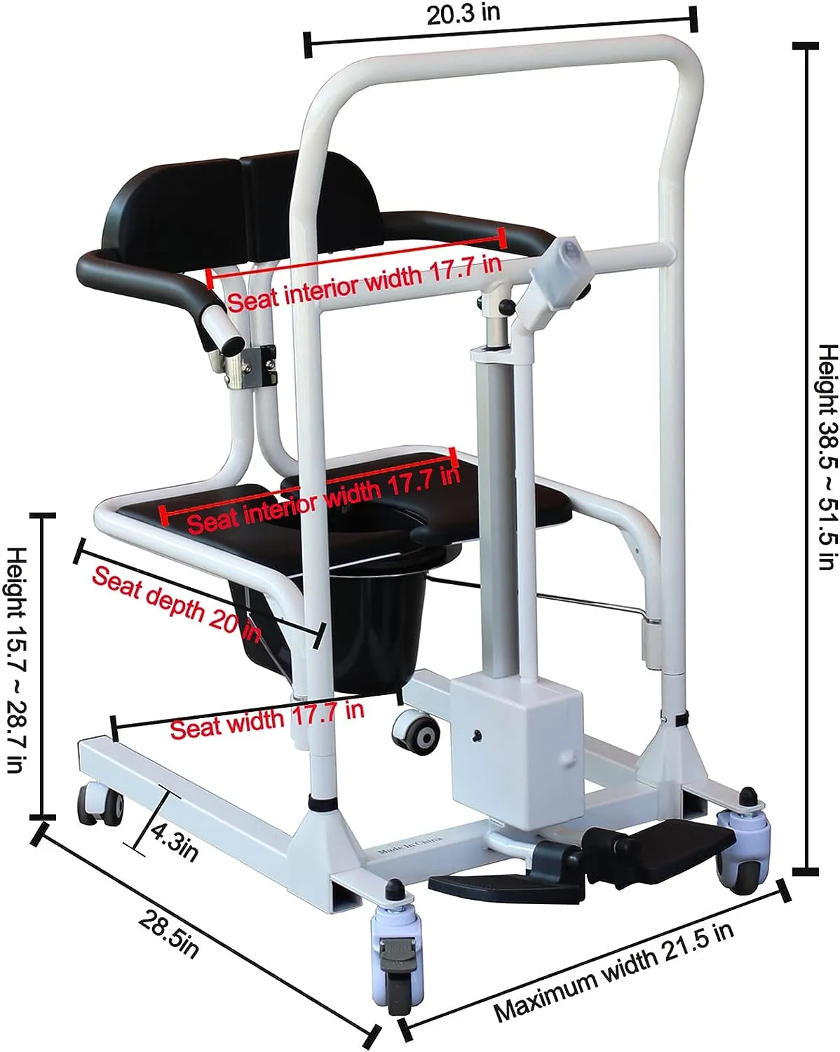 Electric Patient Lift Transfer Wheelchair