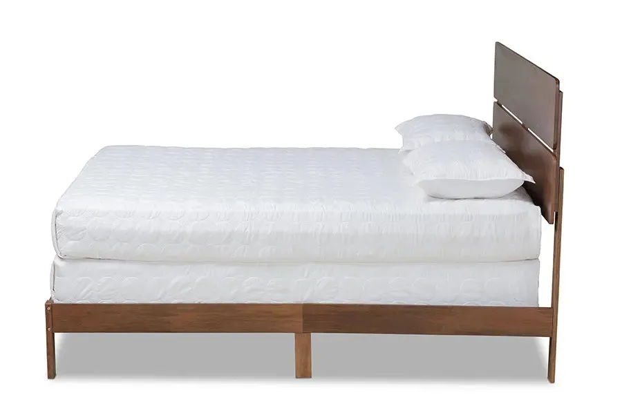 Elise Walnut Brown Wood Panel Bed (Full)