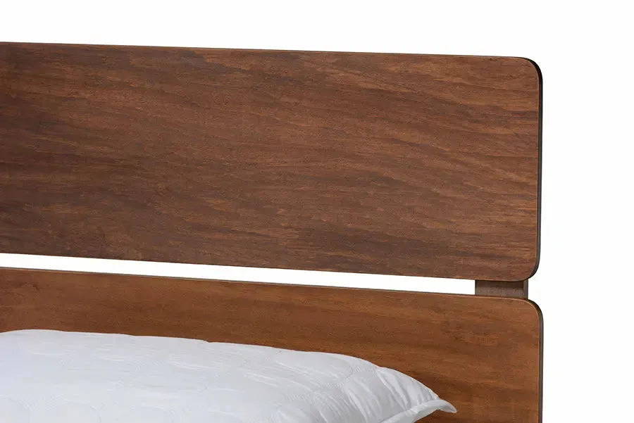 Elise Walnut Brown Wood Panel Bed (Full)