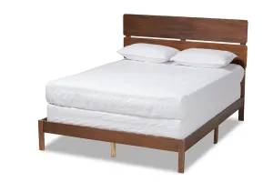 Elise Walnut Brown Wood Panel Bed (Full)