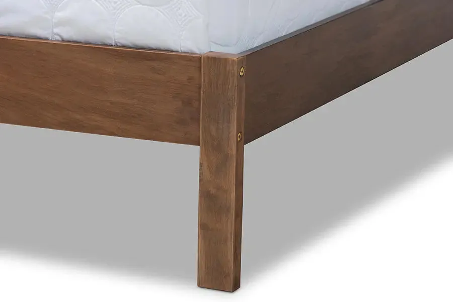 Elise Walnut Brown Wood Panel Bed (Full)